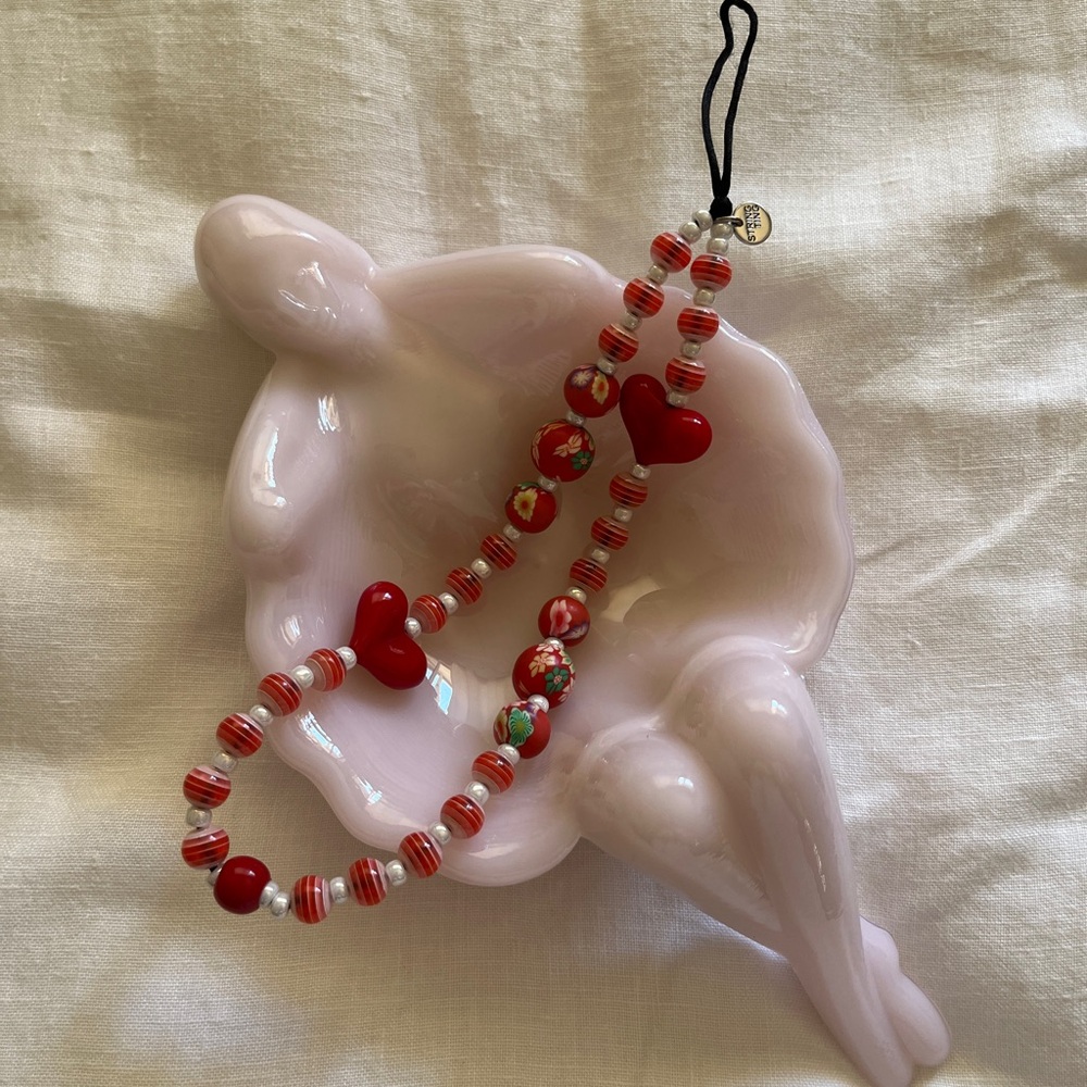 String Ting Strawberry Sundae Wristlet Phone Strap